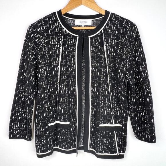 Jones Studio Separates Black & White Cardigan Small - Picture 1 of 10
